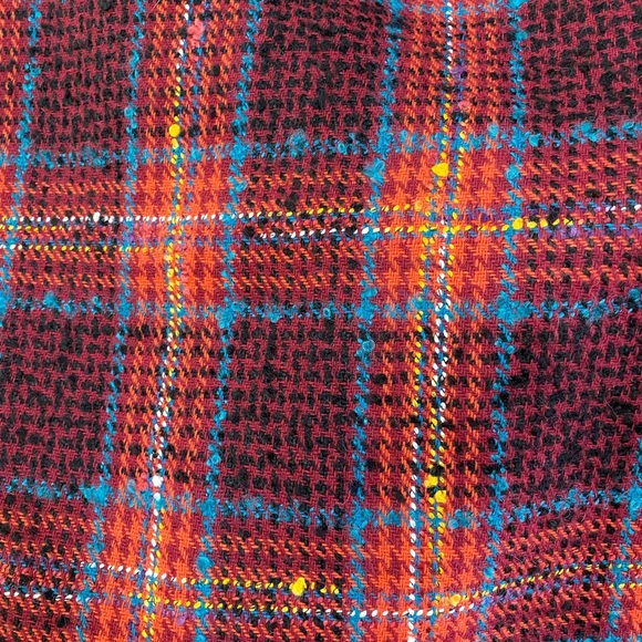 HALOGEN  | Red Plaid Wool Midi Pencil Skirt Sz 12 - Picture 7 of 9